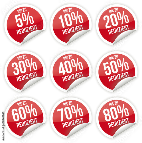 Sticker / Aufkleber / Prozent / Rot