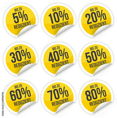 Sticker / Aufkleber / Prozent / Gelb