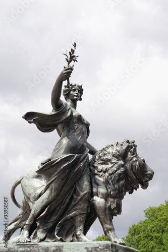 Angel of Justice - one of Victoria Memorial statues, London, UK