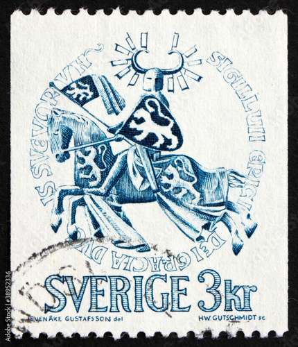 Postage stamp Sweden 1970 Seal of Duke Erik Magnusson photo