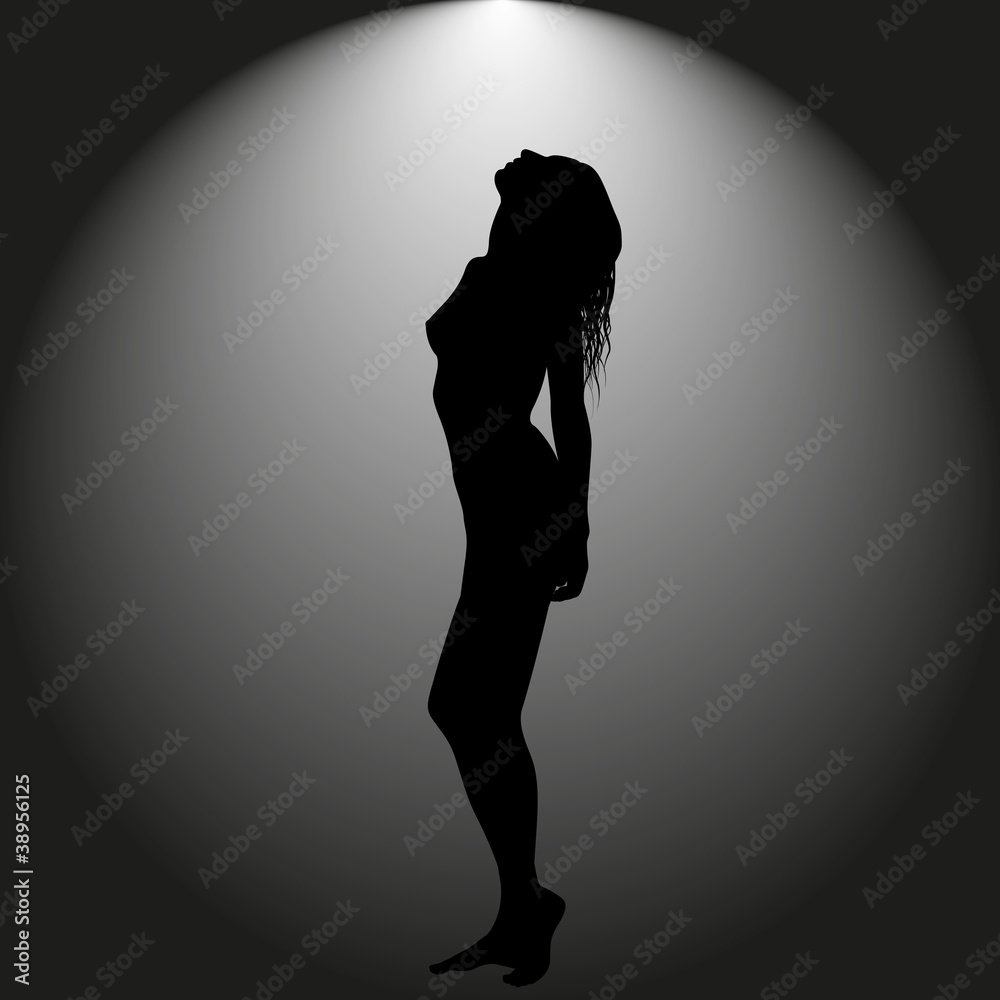 black background with woman