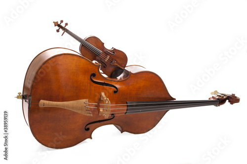 double bass and violin