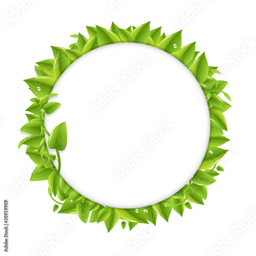 Circle With Green Leafs