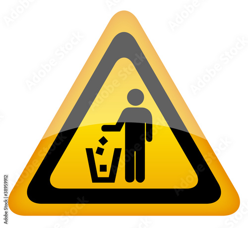 Do not litter triangle sign, vector illustration