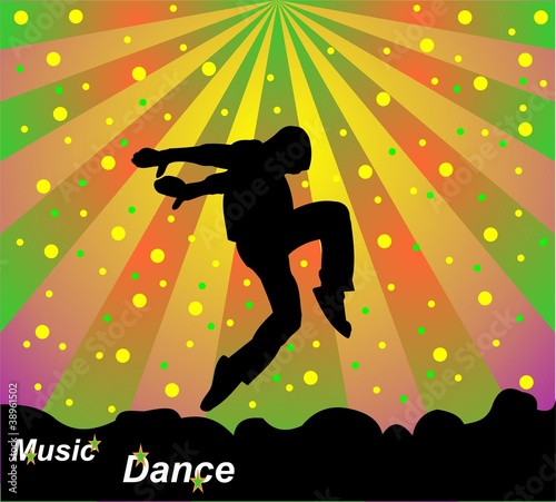 The vector colourful background of dancing person