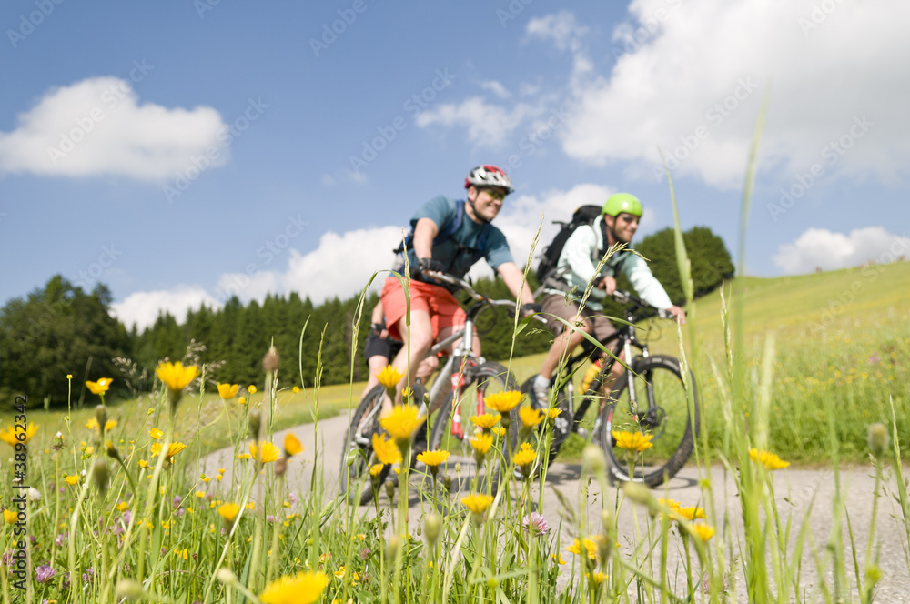 Fototapeta premium Beim Biken im Frühling