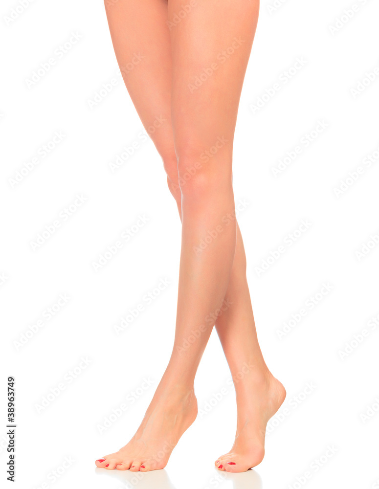 Perfect female legs, isolated on white background Perfect female legs, isolated on white background