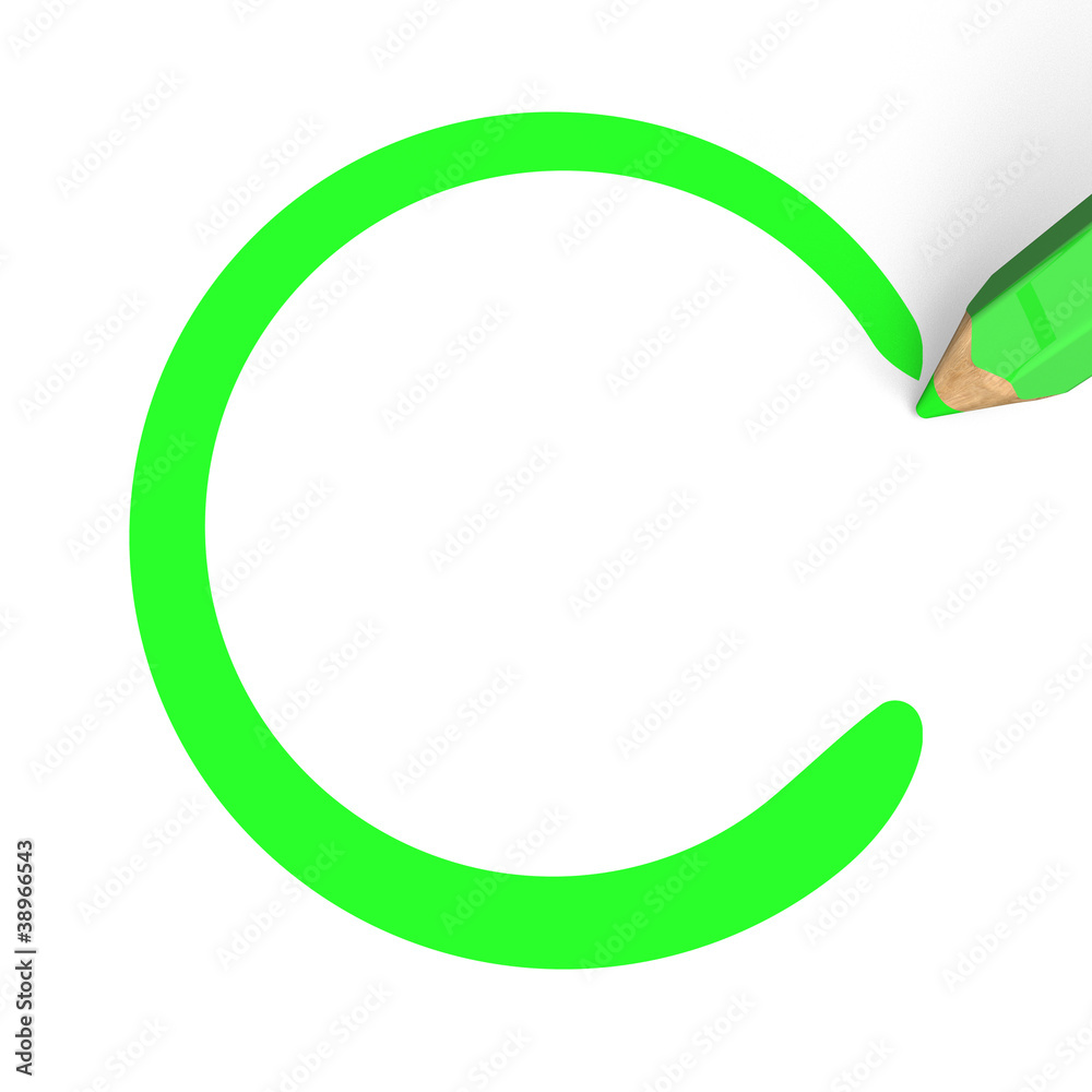 CircleThatIsWrittenByGreenPencilTopView_image CircleThatIsWrittenByGreenPencilTopView_image