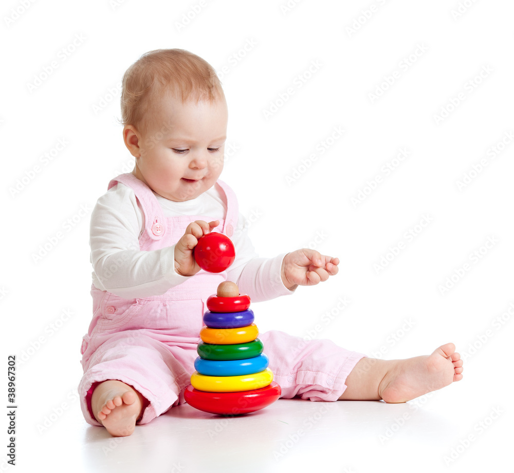 baby girl playing with color developmental toy baby girl playing with color developmental toy