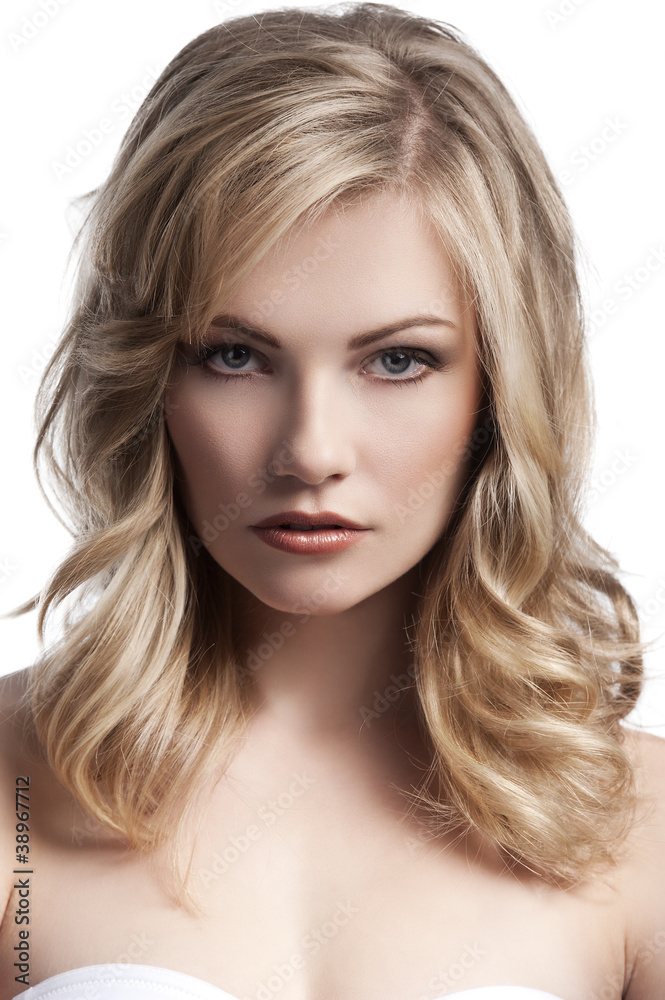 blond young girl with stylish hair blond young girl with stylish hair