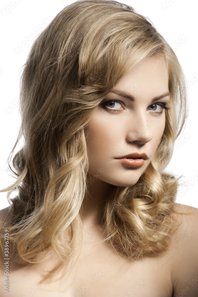 cute young girl with stylish hair cute young girl with stylish hair