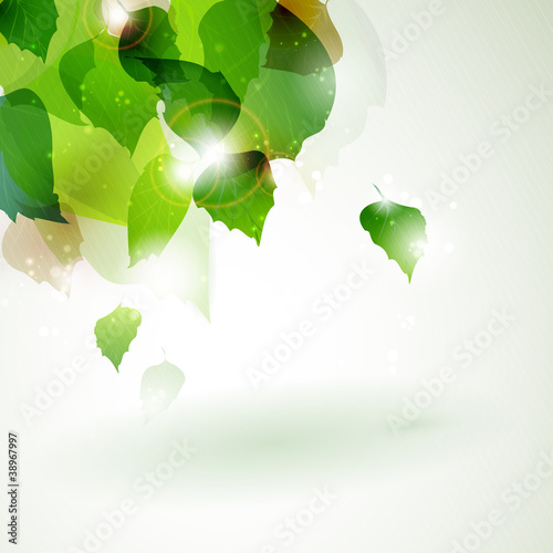 Abstract green foliage with light effects