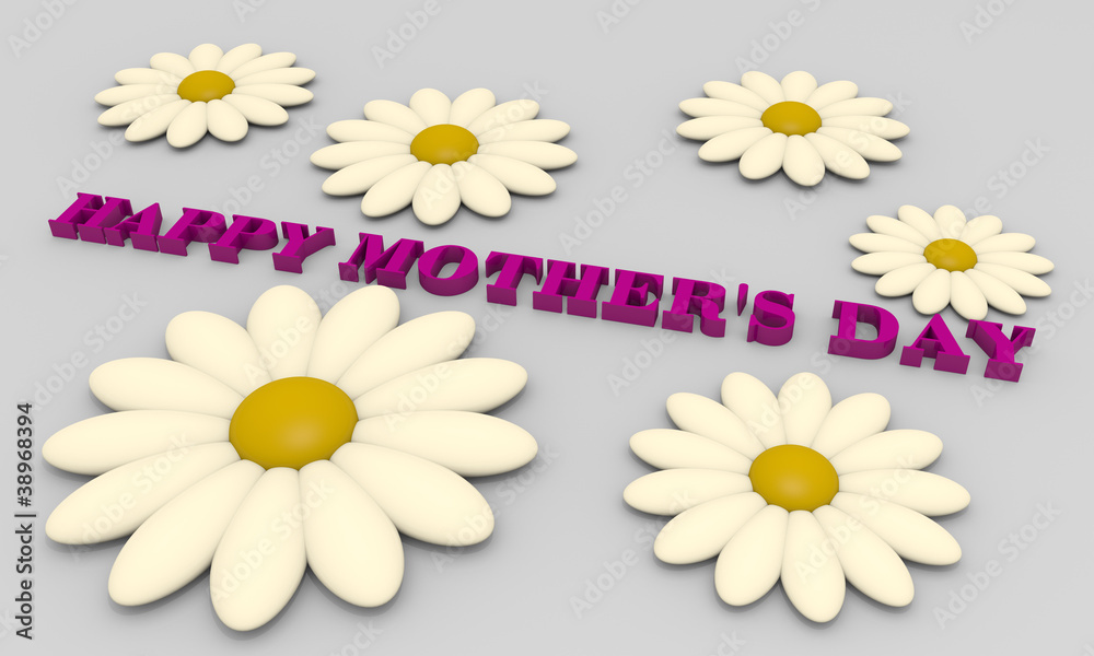 Happy Mother's day message with daisies Happy Mother's day message with daisies