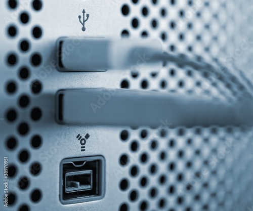 Usb and fireiwre connection ports.