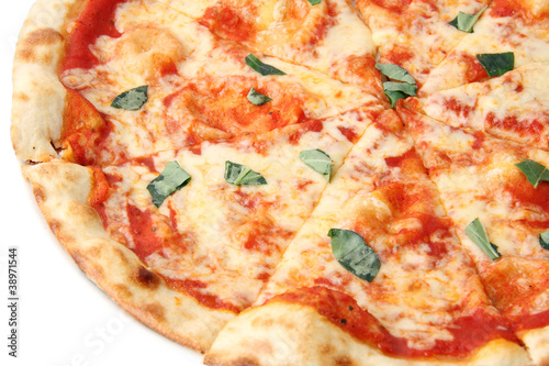 Pizza margherita close up