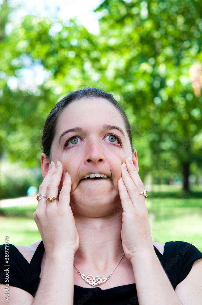 woman making a funny grimace