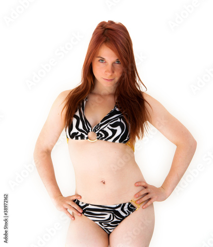 caucasian woman in lingerie
