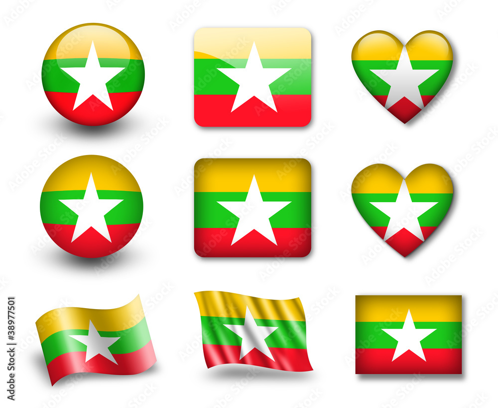 The Myanmar flag The Myanmar flag