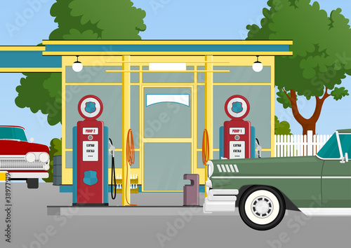 retro gas station