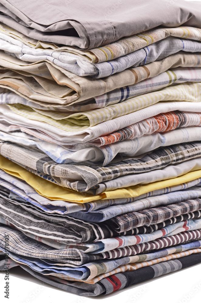 stack of clothing,shirt, isolated on white stack of clothing,shirt, isolated on white