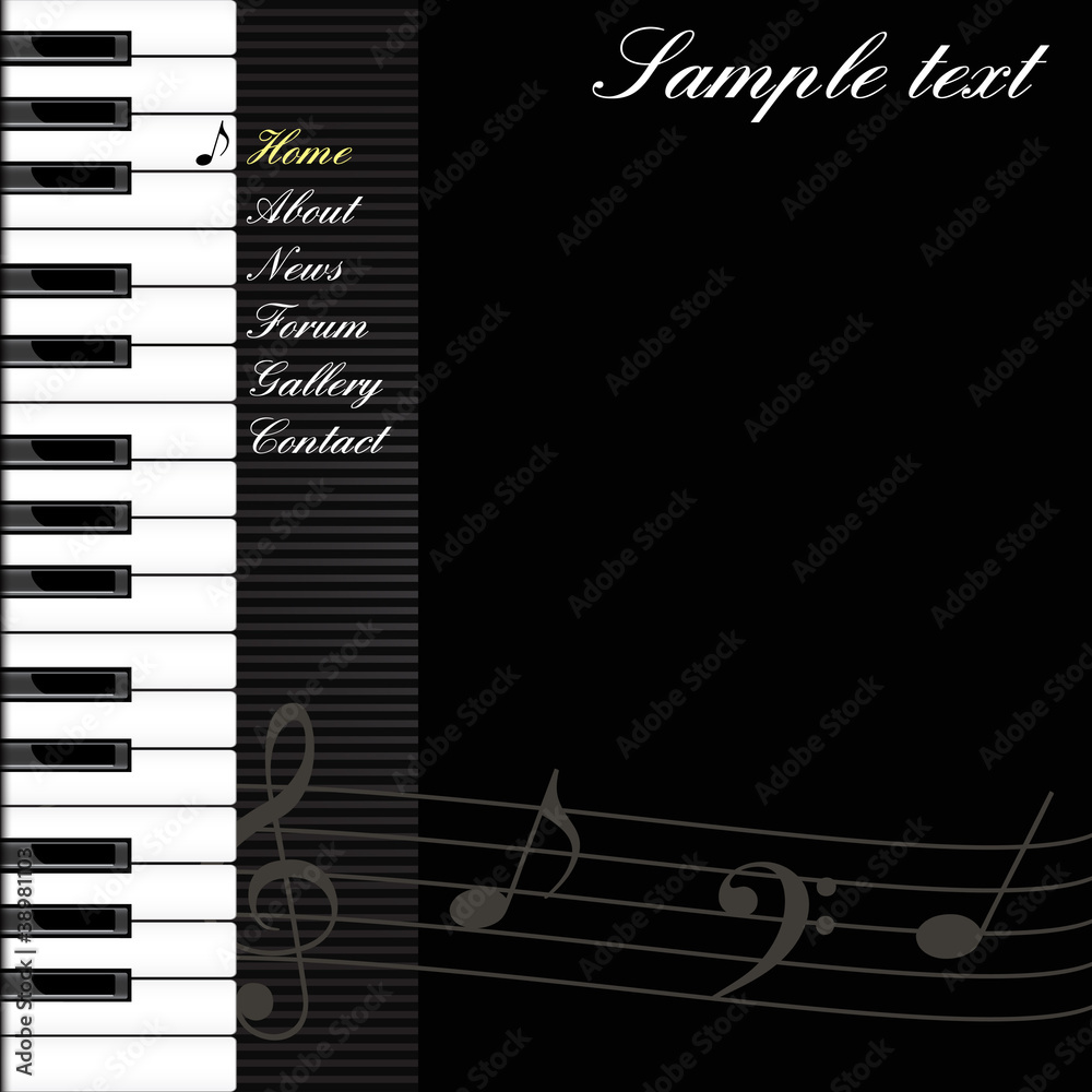 Fototapeta premium background musicale - sample web menu - website