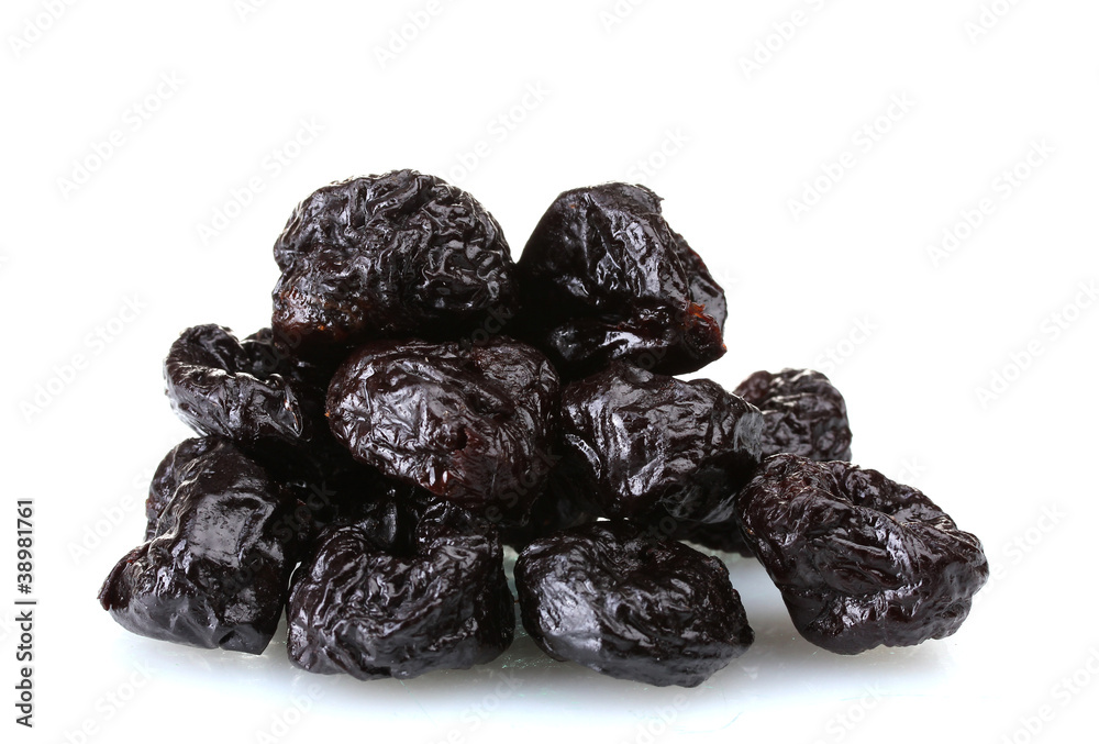 yummy dried plums isolated on white yummy dried plums isolated on white