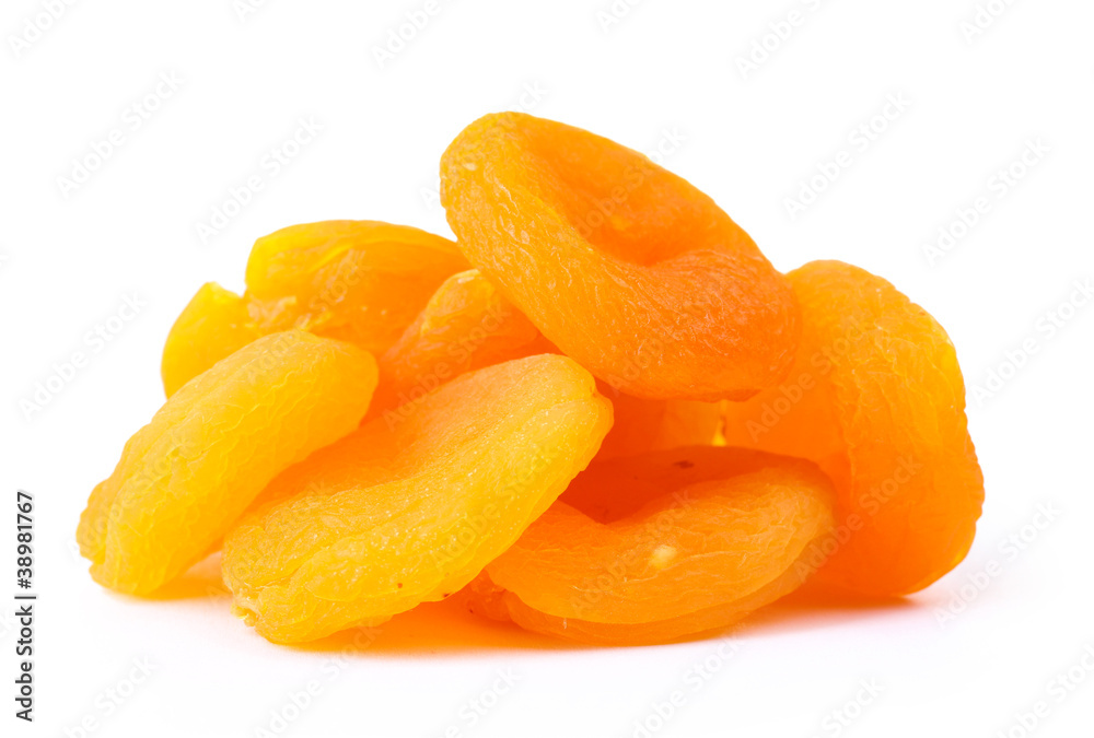 delicious dried apricots isolated on white delicious dried apricots isolated on white
