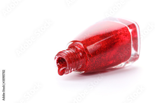 red nail polish isolated on white