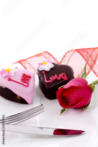 Heart Shape Chocolate with rose