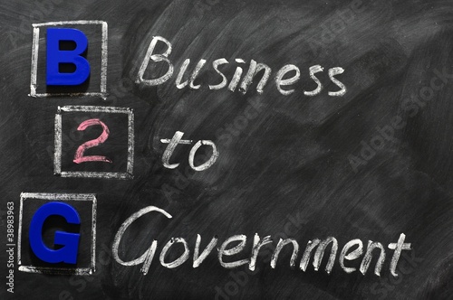 Acronym of B2G - Business to government photo