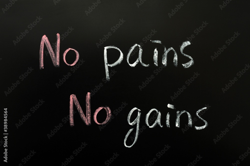 No pains, no gains No pains, no gains
