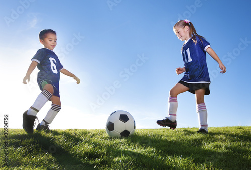 Young Soccer Players on a team