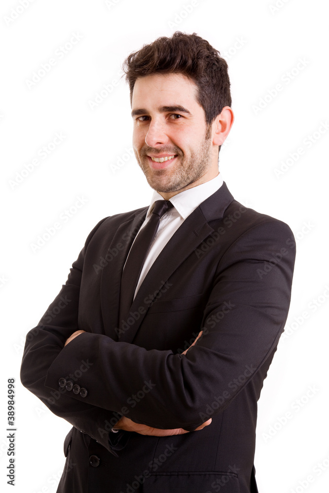 Smiling young business man isolated on white background Smiling young business man isolated on white background