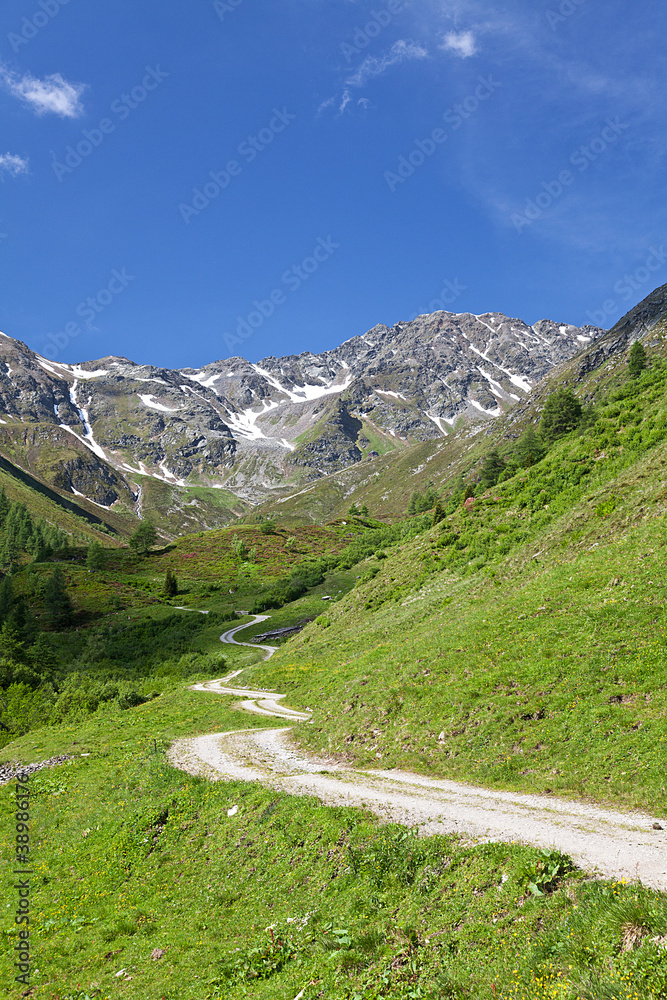 Wanderweg in den Bergen in Tirol