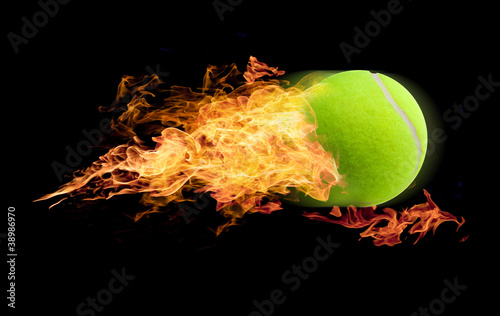 Tennis Ball on fire © nexusseven