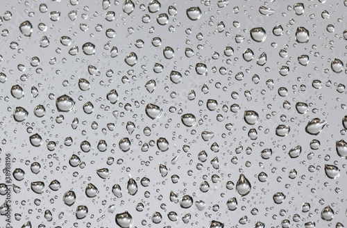 Water drops on gray background