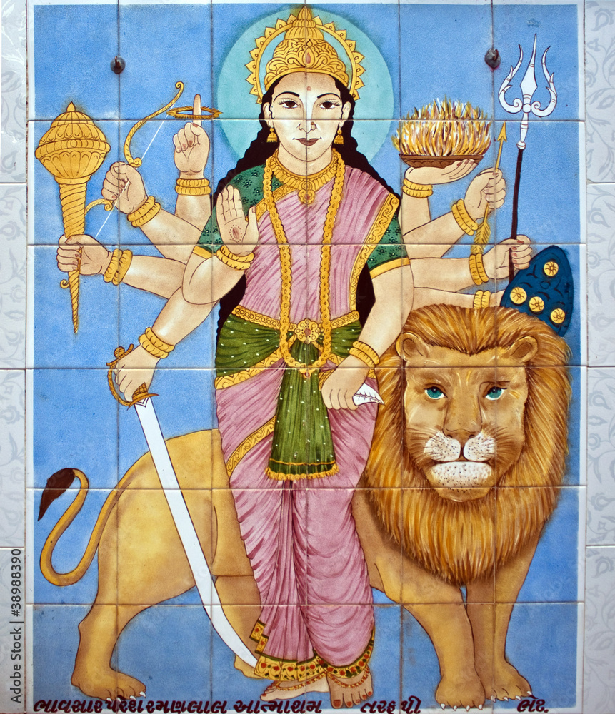 Obraz premium Picture on tiles representing hindu deity