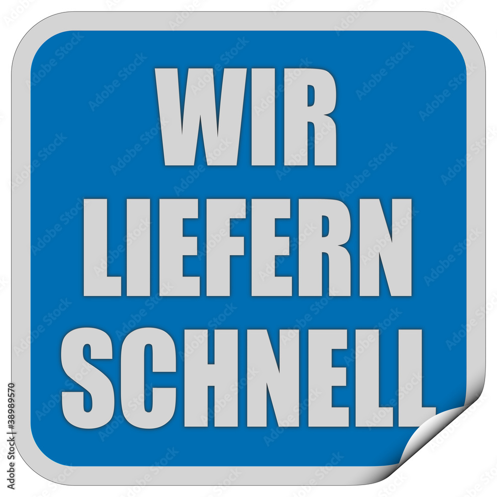 Sticker blau quadrat cu WIR LIEFERN SCHNELL Sticker blau quadrat cu WIR LIEFERN SCHNELL