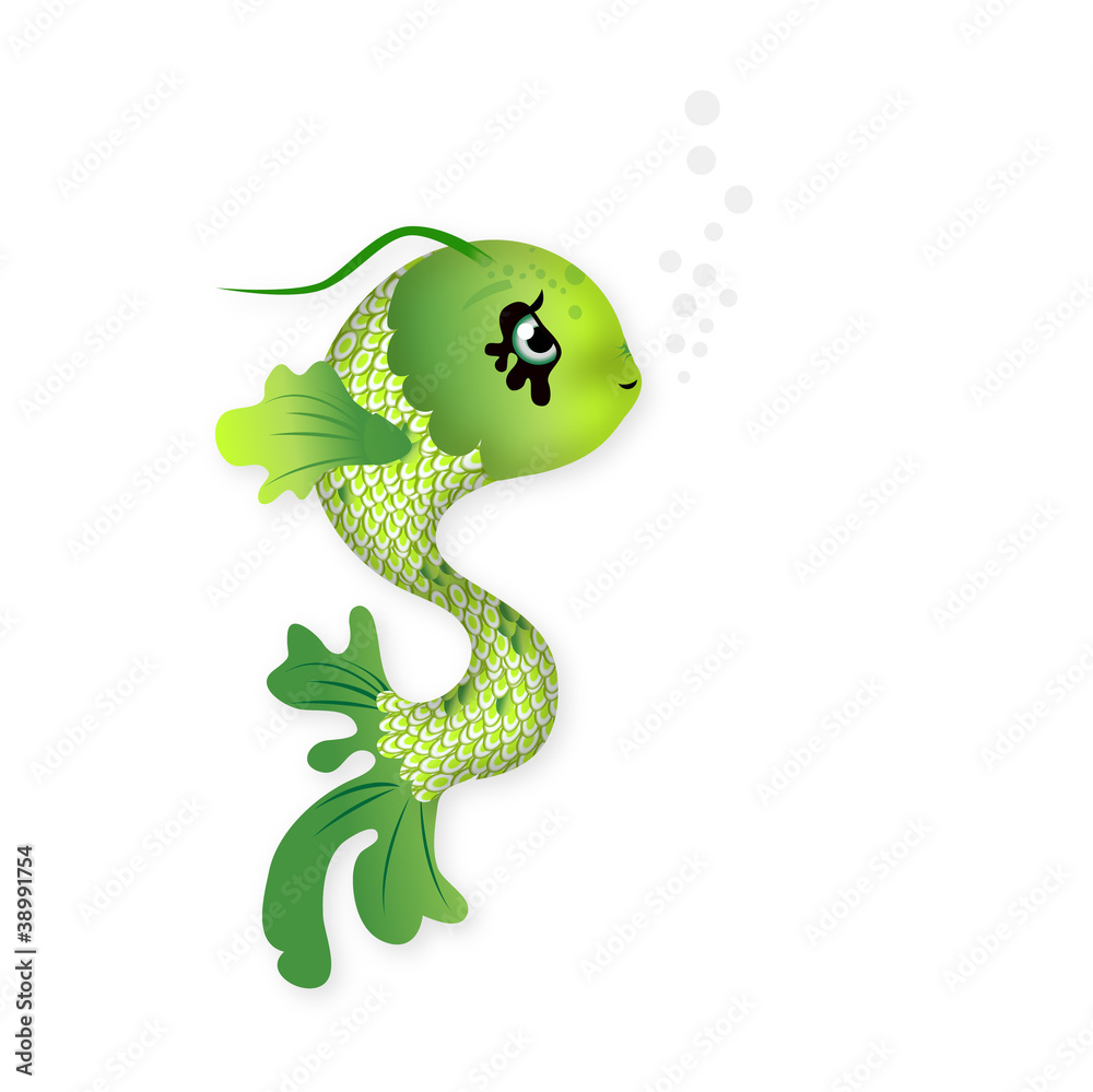 Fototapeta premium Illustration eine cute Fisch