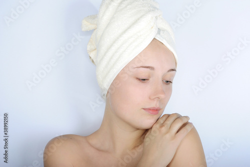 beautiful girl in towel