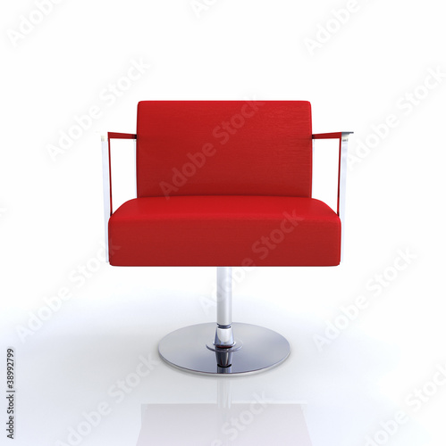 Moderner Designer Stuhl - Rot Chrom photo