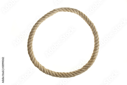 Endless rope loop isolated on white