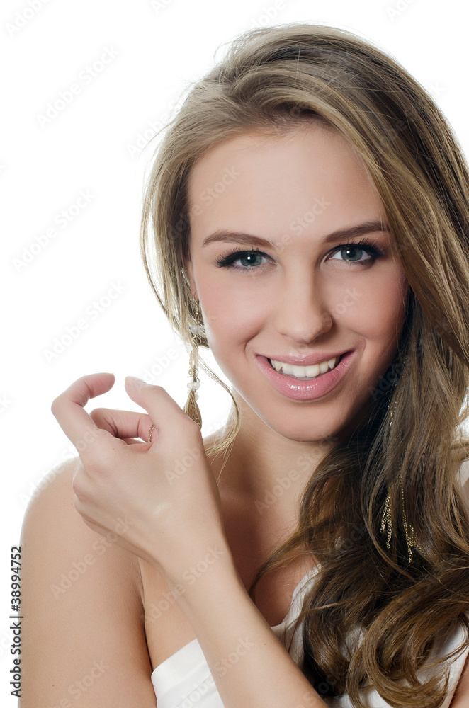 Portrait of the beautiful girl on a white Portrait of the beautiful girl on a white