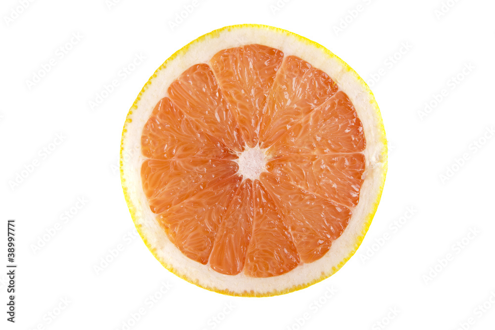 Grapefruit section isolated on white Grapefruit section isolated on white