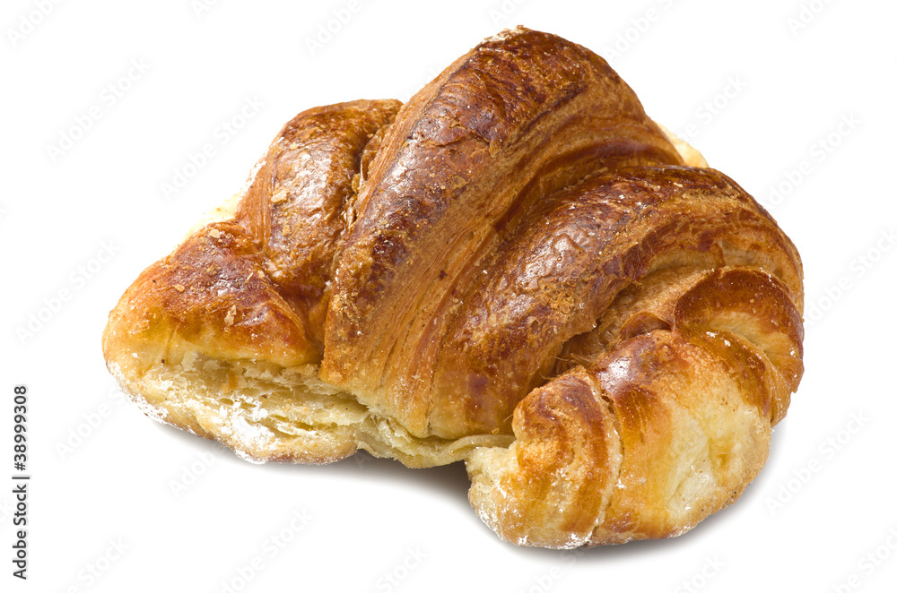 Fresh and tasty croissant on the white Fresh and tasty croissant on the white