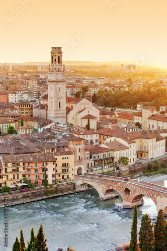 Verona from high - Ponte Pietra - Italy