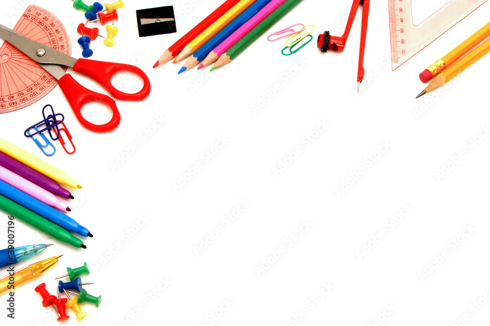 Border of school supplies Border of school supplies