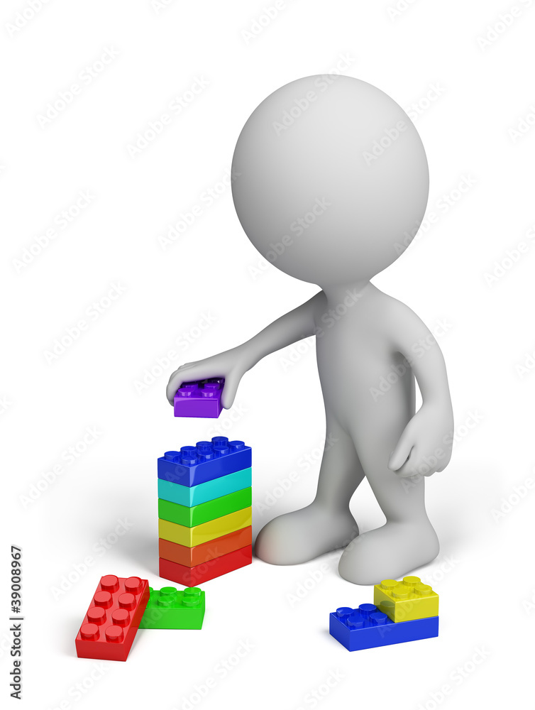 3d person plastic toy blocks 3d person plastic toy blocks