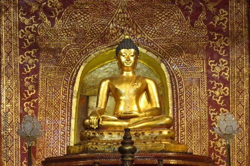 Golden Buddha at Phra Singh temple, Chiang Mai Thailand