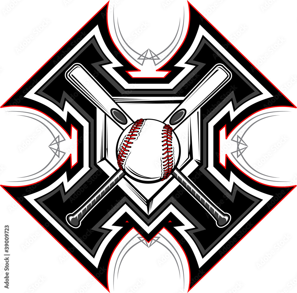 Baseball Softball Bats Graphic Vector Template Stock Vector | Adobe Stock